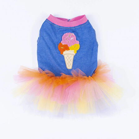 Pawstar Ice Cream Tütülü Kedi ve Küçük Irk Köpek Elbisesi