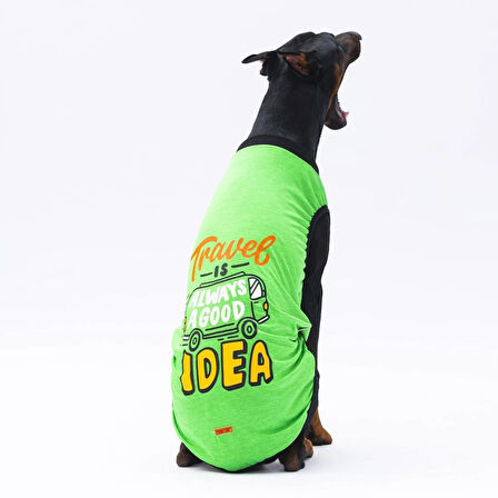 Pawstar Green Travel Orta-Büyük Irk Köpek T-shirtü