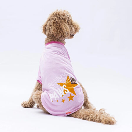 Pawstar Pembe Super Paws Orta-Büyük Irk Köpek T-shirtü