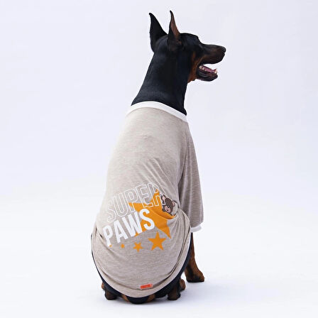 Pawstar Bej Super Paws Orta-Büyük Irk Köpek T-shirtü