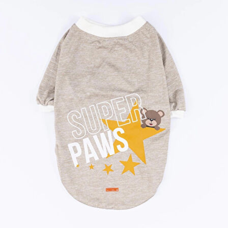 Pawstar Bej Super Paws Orta-Büyük Irk Köpek T-shirtü