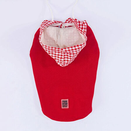 Pawstar Kırmızı Gingham Küçük Irk Köpek Polo T-shirtü
