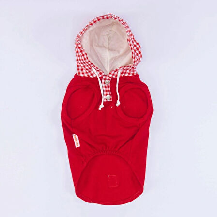 Pawstar Kırmızı Gingham Küçük Irk Köpek Polo T-shirtü