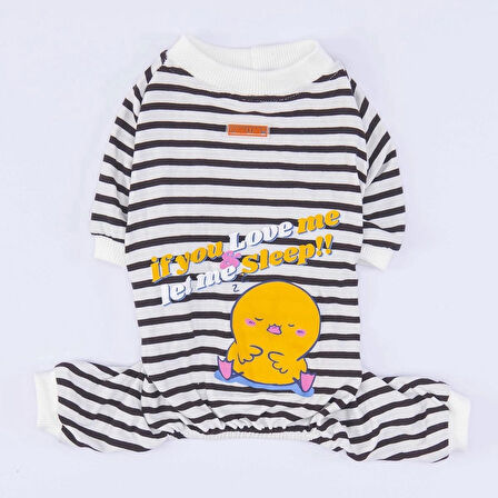 Pawstar Siyah Let me Sleep Küçük Irk Köpek Penye Tulum Pijama