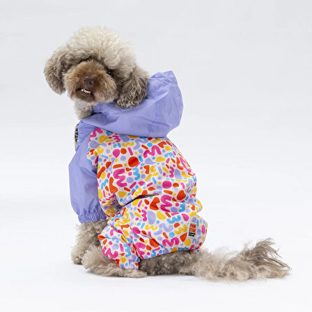 Pawstar Marsala Polarlı Su Geçirmez Küçük Irk Köpek Yağmurluk Tulum