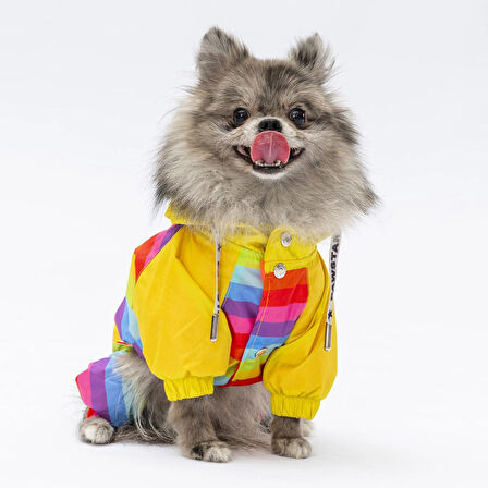 Pawstar Peru Polarlı Su Geçirmez Küçük Irk Köpek Yağmurluk Tulum