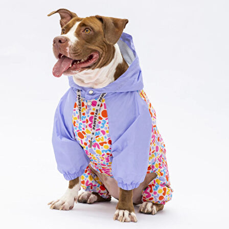 Pawstar Marsala Polarlı Su Geçirmez Orta-Büyük Irk Köpek Yağmurluk Tulum