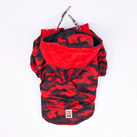 Pawstar Kırmızı Dijon Polarlı Su Geçirmez Orta-Büyük Irk Köpek Yağmurluğu