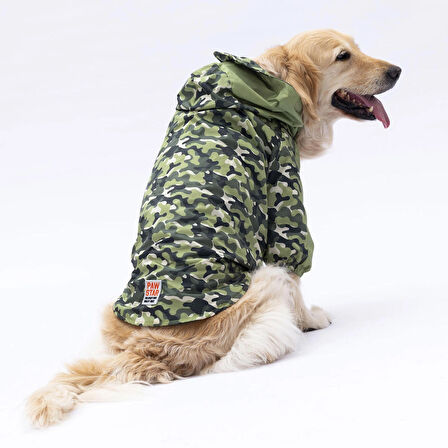 Pawstar Yeşil Dijon Polarlı Su Geçirmez Orta-Büyük Irk Köpek Yağmurluğu