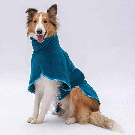 Pawstar Mavi Bogota Orta-Büyük Irk Su Emici Köpek Bornozu