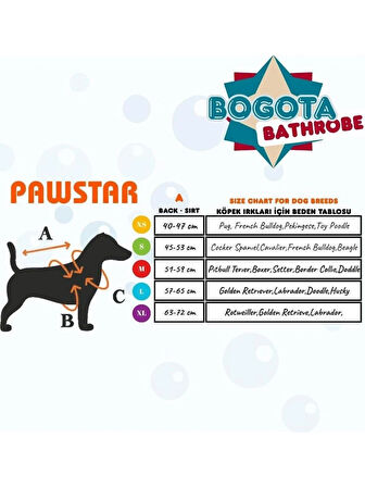 Pawstar Mavi Bogota Orta-Büyük Irk Su Emici Köpek Bornozu