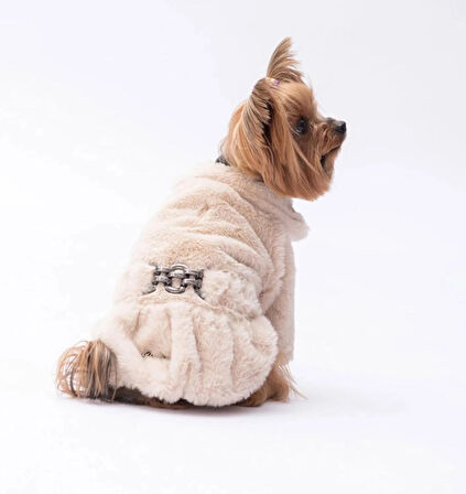 Pawstar Ekru Paris Küçük Irk Köpek Ceketi
