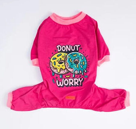Pawstar Donut Worry Küçük Irk Köpek Penye Tulum Pijama