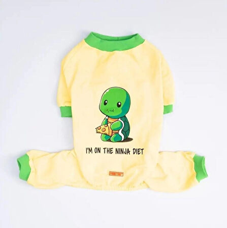 Pawstar Ninja Diet Küçük Irk Köpek Penye Tulum Pijama