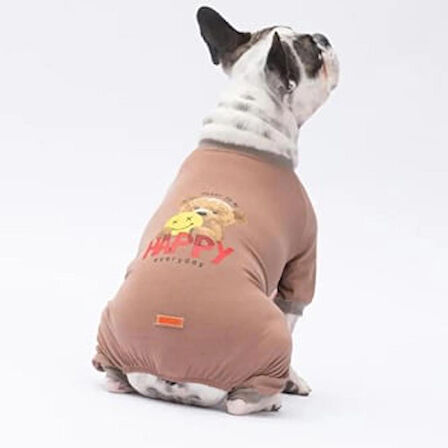Pawstar Happy Teddy Küçük Irk Köpek Penye Tulum Pijama
