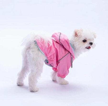 Pawstar Pembe Pluvia v25 Polarlı Su Geçirmez Küçük Irk Köpek Yağmurluğu