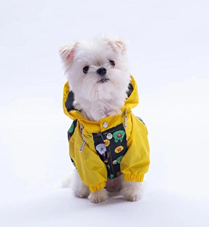 Pawstar Osaka Smile Polarlı Su Geçirmez Küçük Irk Köpek Yağmurluğu