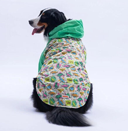 Pawstar Denver Dino Polarlı Su Geçirmez Orta-Büyük Irk Köpek Yağmurluğu