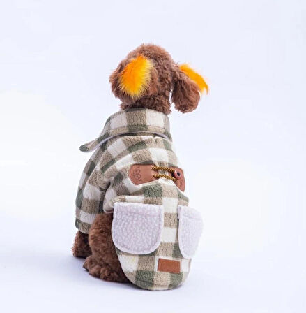 Pawstar Yeşil Chicago Checks Küçük Irk Köpek Pofuduk Ceket