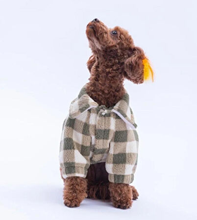 Pawstar Yeşil Chicago Checks Küçük Irk Köpek Pofuduk Ceket
