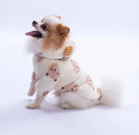 Pawstar Kahverengi Sapporo Bear Küçük Irk Köpek Pofuduk Hoodie Sweatshirt