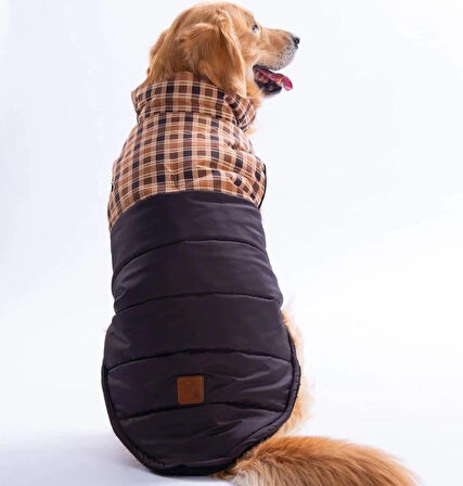 Pawstar Kahverengi Elgin Paws Su İtici Orta-Büyük Irk Köpek Puf Yelek Yağmurluk