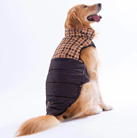 Pawstar Kahverengi Elgin Paws Su İtici Orta-Büyük Irk Köpek Puf Yelek Yağmurluk