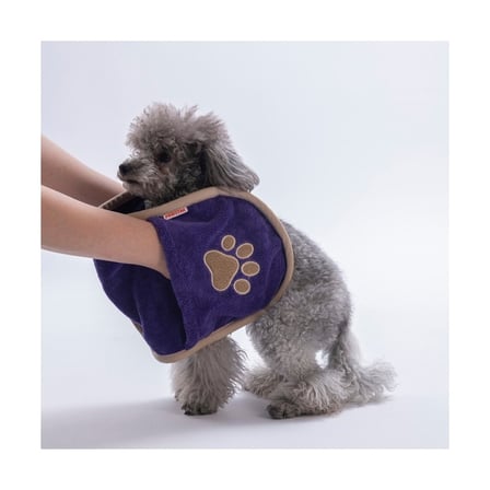 Pawstar Kedi  Köpek Banyo Kurulama Elcikli Havlu Mor 23x78cm %100 Pamuk