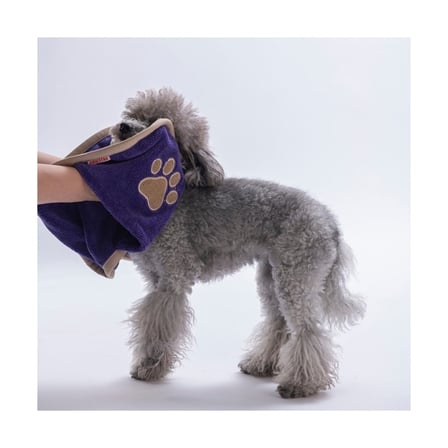 Pawstar Kedi  Köpek Banyo Kurulama Elcikli Havlu Mor 23x78cm %100 Pamuk