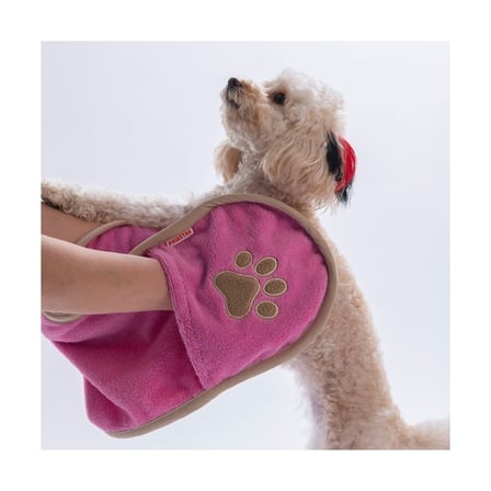 Pawstar Kedi  Köpek Banyo Kurulama Elcikli Havlu Pembe 23x78cm %100 Pamuk