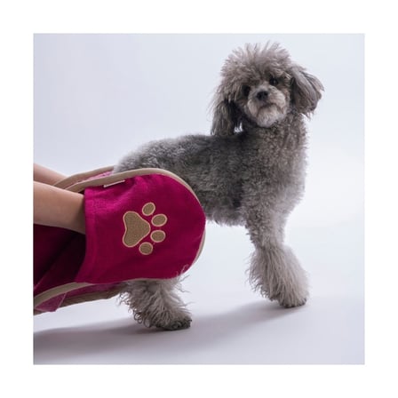 Pawstar Kedi  Köpek Banyo Kurulama Elcikli Havlu Fuşya 23x78cm %100 Pamuk