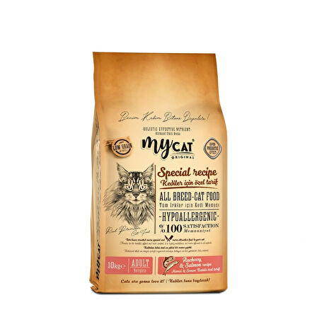 Mycat Az Tahıllı Hamsi & Somon Balıklı Skin Care Yetişkin Kedi Maması 10kg