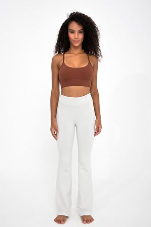 Lark Normal Bel Organik Pamuk Geniş Paça Uzun Tayt Pantolon