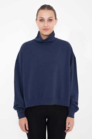 Vassago Dik Yaka Basic İnce Sweatshirt