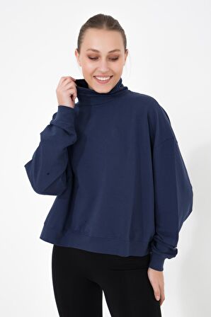 Vassago Dik Yaka Basic İnce Sweatshirt