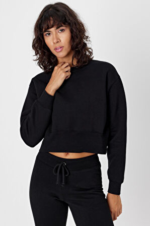 Gadiel Bisiklet Yaka Crop Sweatshirt