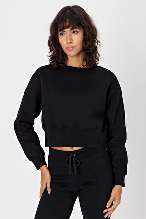 Gadiel Bisiklet Yaka Crop Sweatshirt