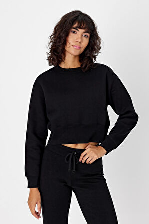 Gadiel Bisiklet Yaka Crop Sweatshirt