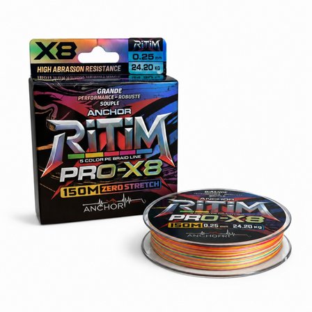 İp Örgü Misina - 8 Kat - Anchor Ritim X8 - 150mt - Ebruli - 0.25mm