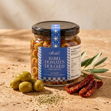 Kuru Domates Dolgulu Yeşil Zeytin 425 g
