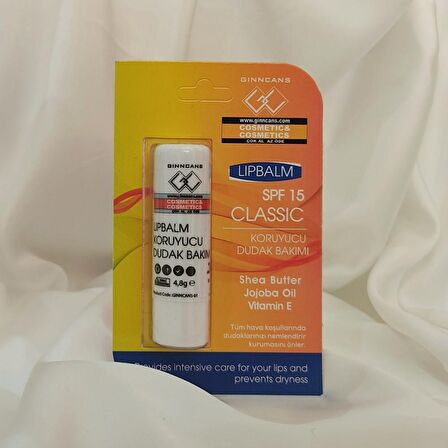 Ginncans Lipbalm SPF15 Classic Koruyucu Dudak Bakımı