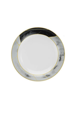 Kütahya Porselen Marble 6 Kişilik Yemek Tabağı 21 Cm