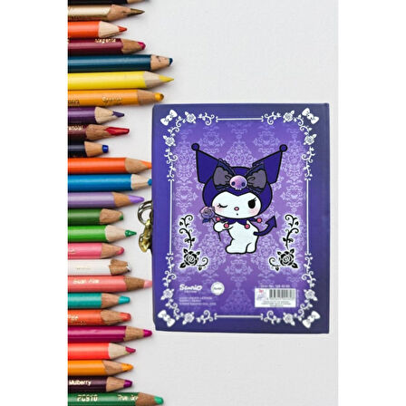 Kuromi Kilitli Defter 80 Yaprak Mavi- 14 x 20 cm