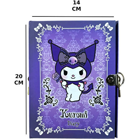 Kuromi Kilitli Defter 80 Yaprak Mavi- 14 x 20 cm