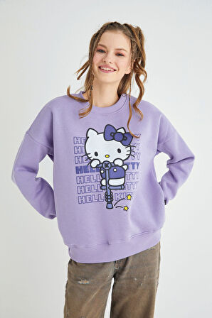 Lisanslı Baskılı Kalın Oversize Sweatshirt