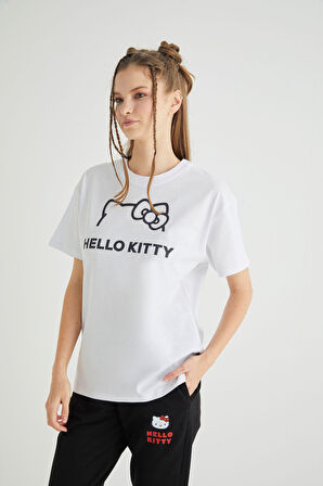 Lisanslı Baskılı Basic T-shirt Relaxed Kalıp Pamuk