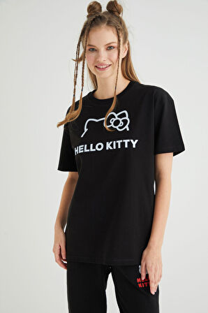 Lisanslı Baskılı Basic T-shirt Relaxed Kalıp Pamuk