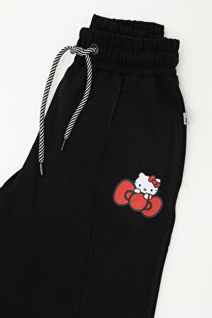 Lisanslı Baskılı Kadın Likralı Bol Eşofman Altı