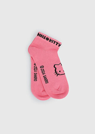 Pembe  Hello Kitty Pembe Patik Çorap 27-30