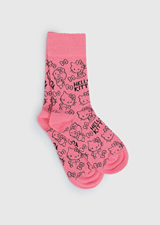 Pembe  Hello Kitty Pembe Soket Çorap 27-30